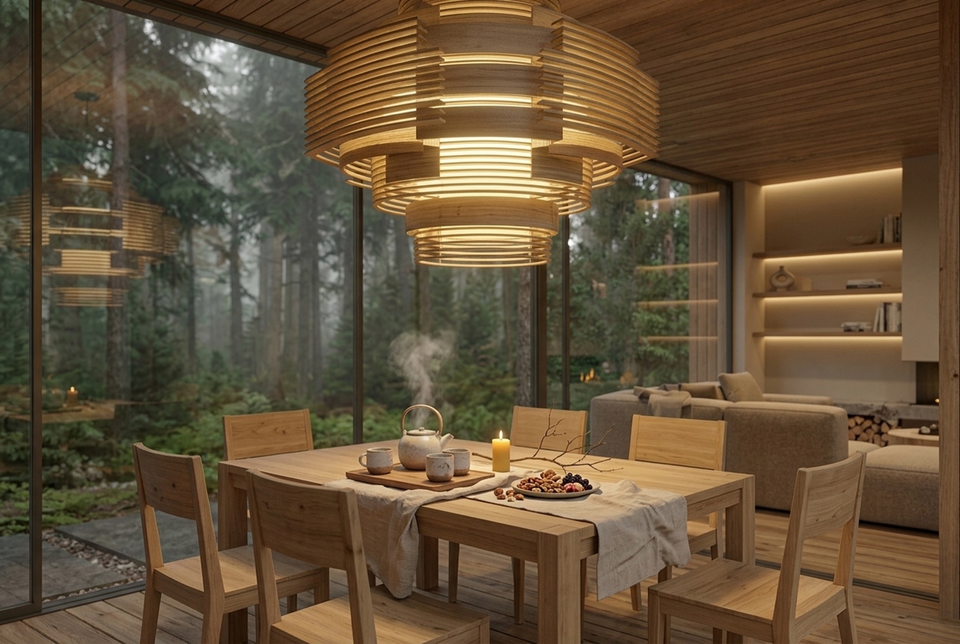 Банный дом с внутренним двором — 08 dining interior
