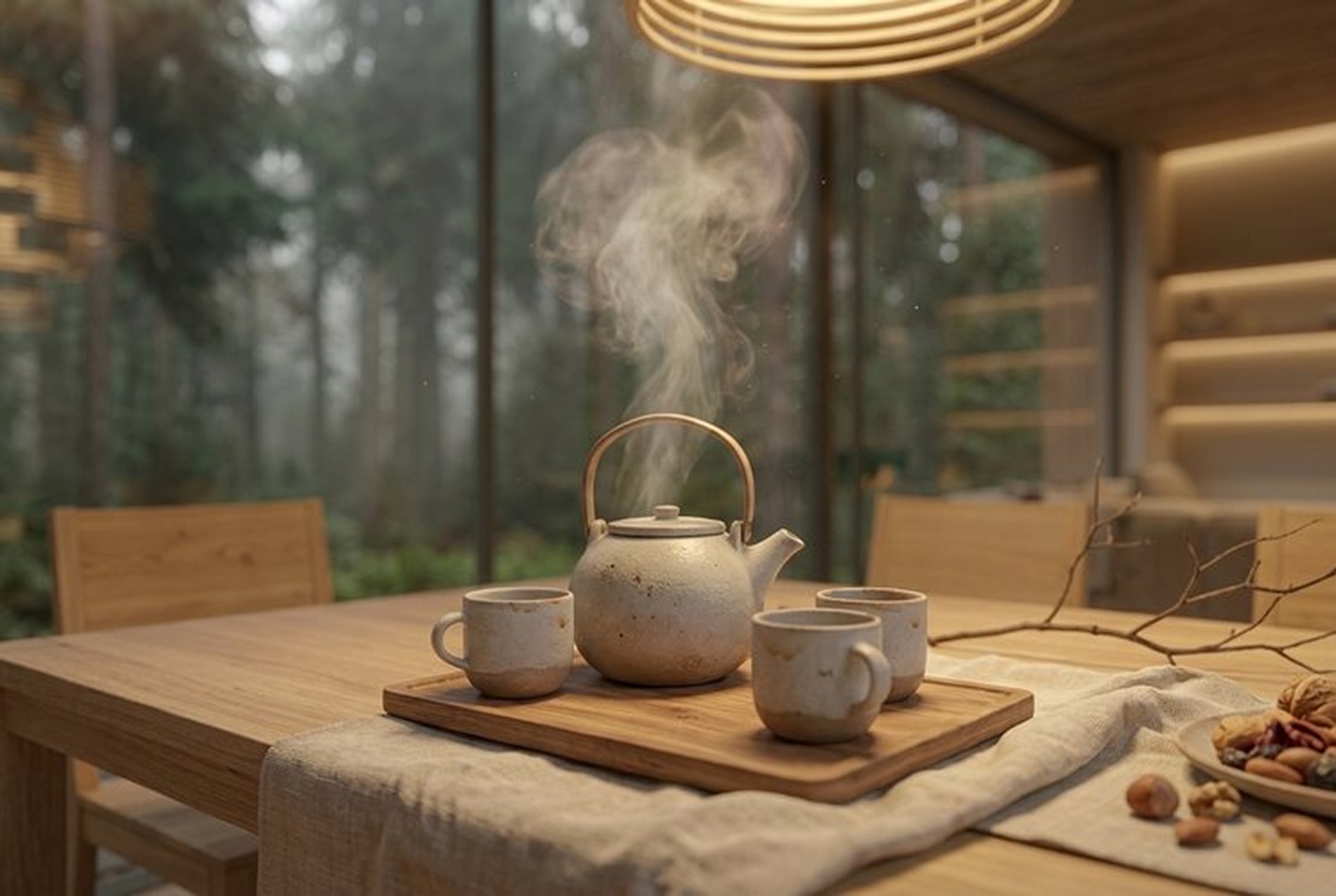 Банный дом с внутренним двором — 10 tea table detail