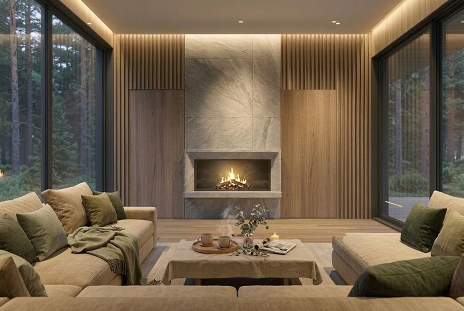 Арендный банный комплекс для компаний — 07 lounge fireplace