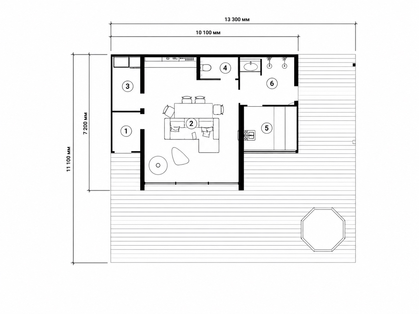 Банный дом для большой семьи — 03 floor plan